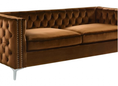 Orange chesterfield couch luxury velvet fabric sofas sofa set button upholstery new